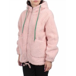 1008 PINK Куртка плюшевая демисезонная (65% хлопок, 35% полиэстер) оверсайз 46-54