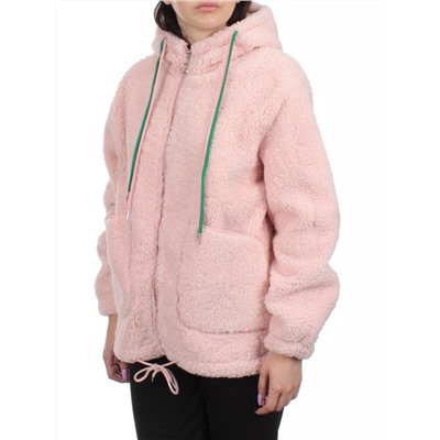 1008 PINK Куртка плюшевая демисезонная (65% хлопок, 35% полиэстер) оверсайз 46-54