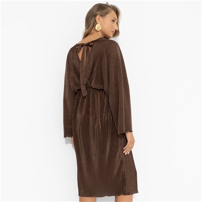 Платье из трикотажа-гофре, Одарена свыше (молочный шоколад)