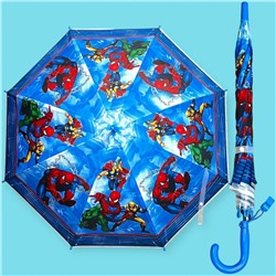 Зонт-трость для мальчика с мультгероями полуавтомат Арт 001/2