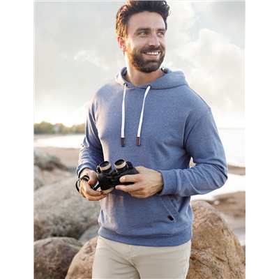 Худи из эластичного футера трехнитки с эффектом меланж