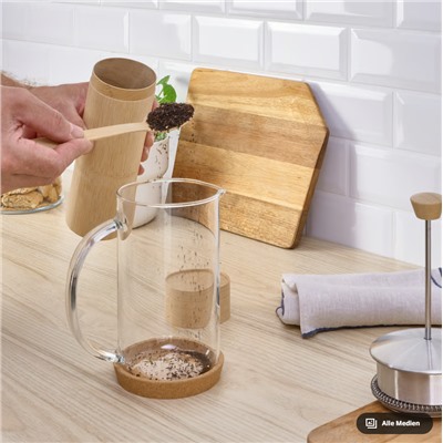 RÖDMULLE Kaffee-/Teedose, mit Löffel Bambusfurnier, 22 cm