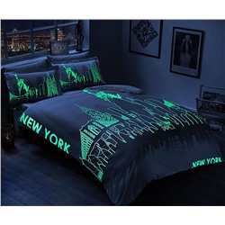 2-сп ЕВРО Постельное Бельё Сатин Glow Saten New York Gri TAC