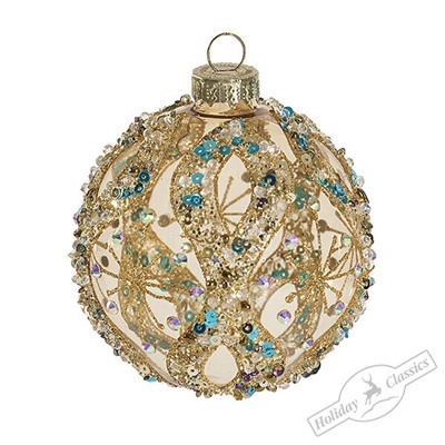 Шар "Скифская сюита" медовый (стекло прозрачное) 8 см