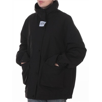 3089 BLACK Куртка демисезонная женская (100 гр. холлофайбер)