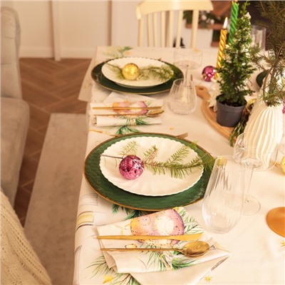 Скатерть новогодняя "Этель" Spruce mood 150х110см +/-3см с ВГМО, 100%хл, саржа 190гр/м2