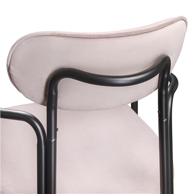 Набор из 2 стульев Ror, Round, велюр, черный/розовый