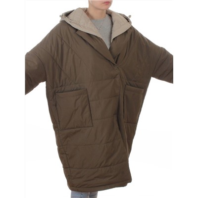 8030 DK. GREEN (KHAKI) Куртка демисезонная женская (100 гр. холлофайбер)