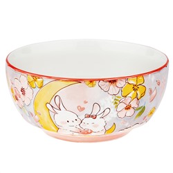 "Зайки" Салатник фарфоровый 2л, д20,4х9,5см, с деколью, отводка (Китай)