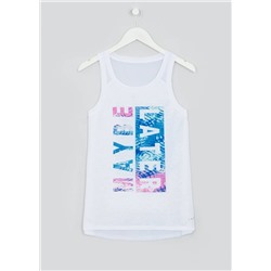 Souluxe White Maybe Later Slogan Gym Vest