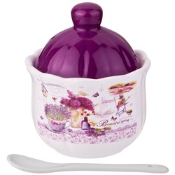 САХАРНИЦА С ЛОЖКОЙ AGNESS "ЛАВАНДОВАЯ ВЕСНА" 10*11,5 СМ 240 МЛ (КОР=36ШТ.)
