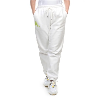 M041 WHITE Брюки спортивные женские на флисе (100% хлопок) 7986