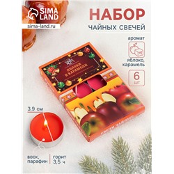 Набор ароматических свечей чайных «Яблоки в карамели», 6 шт.
