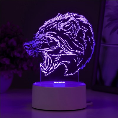 Светильник 3D RISALUX «Оборотень», LED-ночник, RGB, от сети, 14.3×9.5×14.3 см