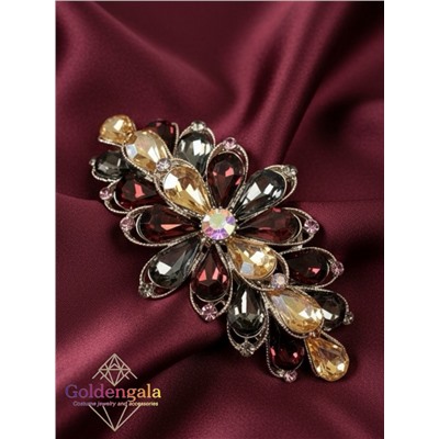 Заколка автомат для волос с кристаллами «Блеск элегантности» ЭЛЗ8/01