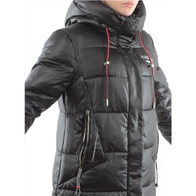 YR-956 BLACK Пальто зимнее женское АЛИСА (200 гр. холлофайбера)