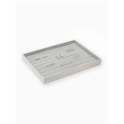 Подставка для колец 7 полос QF, флок, 35×24×3 см, серая