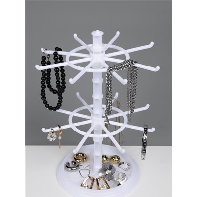 Подставка для украшений QF «Карусель», универсальная, 16×16×28 см, белая