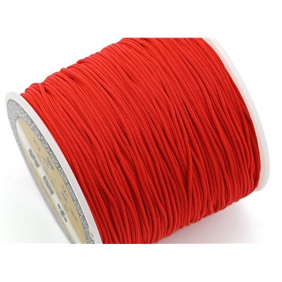 Шнур для плетения шелковый 1мм цв.алый, 100м
