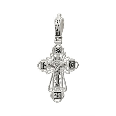 Крест из серебра литье частичное чернение