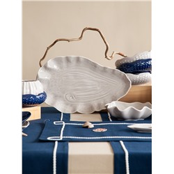 Блюдо сервировочное Clams серого цвета из коллекции Sea treasures