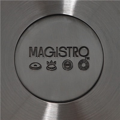 Набор кастрюль из нержавеющей стали Magistro, 3 шт.: d=16/20/24 см, толщина 0.6 мм, штабелируемые, индукция, 304 AISI марка стали