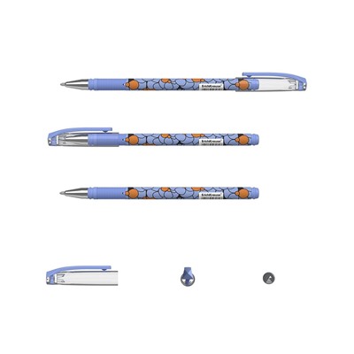 Ручка шариковая ErichKrause Tulips Stick, цвет чернил синий