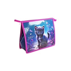 Папка для тетрадей А5, 243x200x80 мм, deVENTE "Beautiful Cat", молния сверху, пластиковая, для девочки