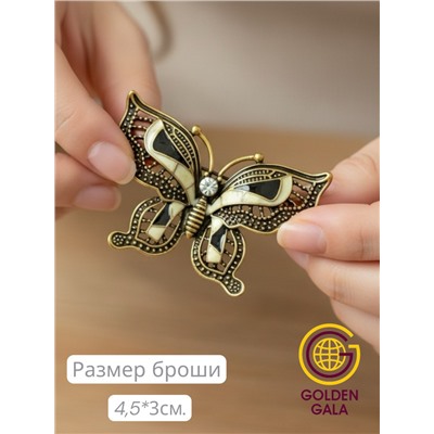 Брошь бабочка с эмалью БР4/12