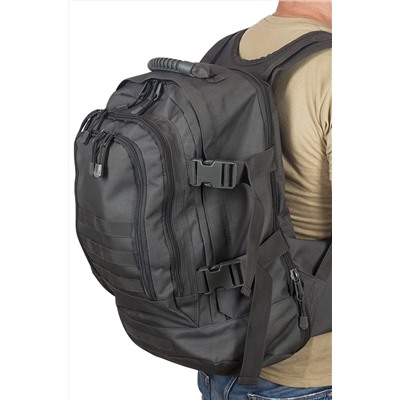 Тактический трехдневный рюкзак Expandable Backpack (40-60 литров, темно-серый) - Специальные плотные и мягкие вставки на спине позволяют с комфортом использовать рюкзак при максимальной загрузке. Имеется удобная ручка для переноски №204