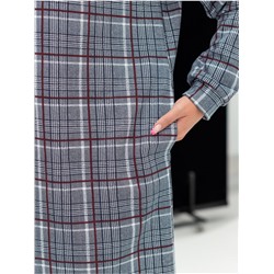 Платье "Клетка" бордо