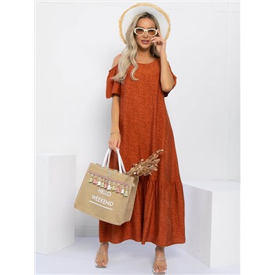Платье Летний сад (оранжевое) П13311-1М
