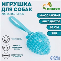 Игрушка массажная пищащая для собак "Клубничка",10 см, ТПР, микс цветов