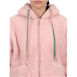 1003 PINK Куртка плюшевая демисезонная (65% хлопок, 35% полиэстер) оверсайз 44-54