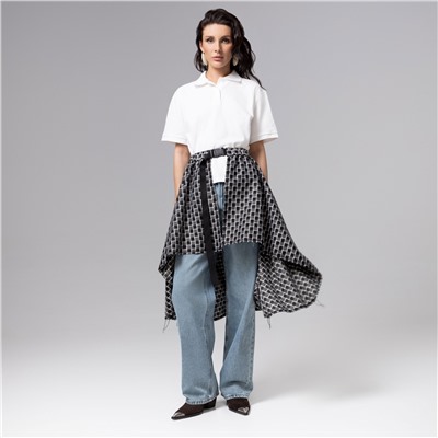 Юбка-килт дизайнерская, Игра теней (серый)