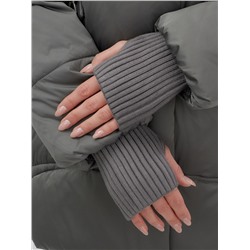 Куртка зимняя женская с мехом и капюшоном тренд темно-зеленого цвета 7737TZ