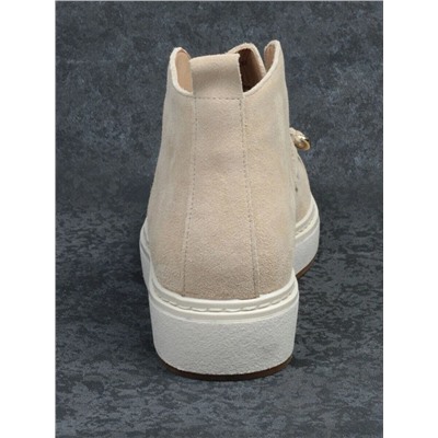 01-5172-5 BEIGE Ботинки женские демисезонные (натуральная замша, байка)