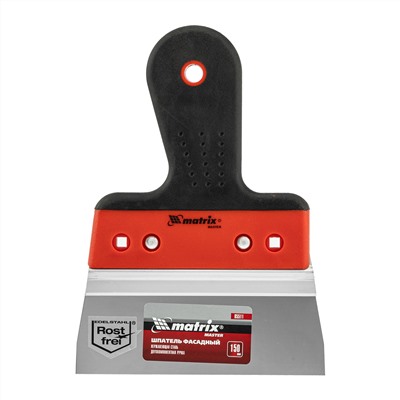 Шпатель фасадный из нержавеющей стали, 150 мм, узкое полотно, двухкомпонентная ручка Matrix