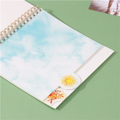 Фотоальбом на спирали 20 листов «Время года», объёмный элемент и 4 вкладки, 24×24 см