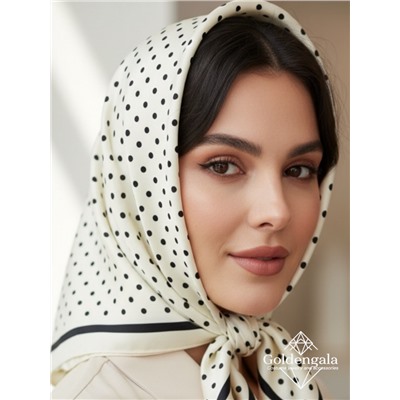 Платок шелковый Люкс "Миледи" Арт 2427/62 цвет молочный