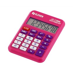 Калькулятор карманный Eleven LC-110NR-PK, 8 разрядов, питание от батарейки, 58*88*11мм, розовый