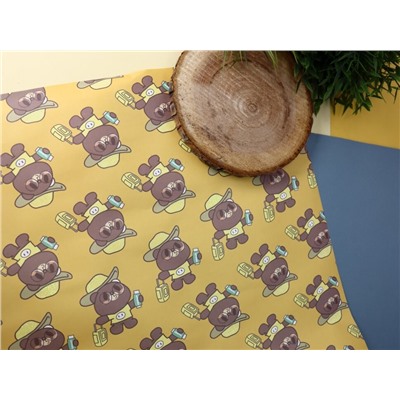 Упаковочная бумага «Teddy», yellow (50*70 см)