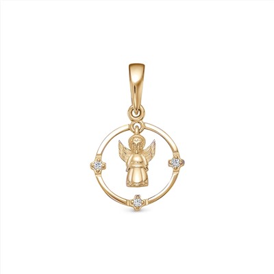 Подвеска с фианитом позолоченная серебро 925*