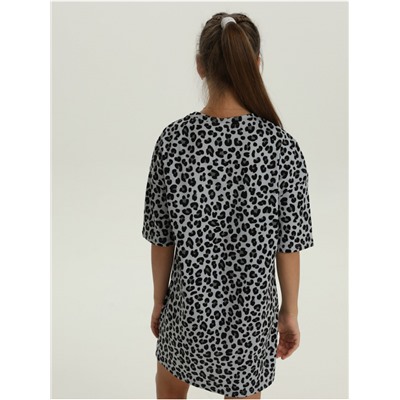 Платье домашнее "Леопард" Серый девочка
