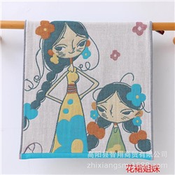 Gauze cotton scarf, soft wet wipes for face washing, children's towel, Chinese style