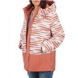M8295 WHITE/TERRACOTTA Куртка демисезонная женская (100 гр. синтепон) Maria