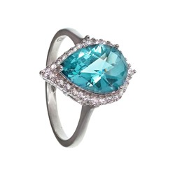 Кольцо 'Царица' с голубым фианитом ТШКН.726Ф51.15