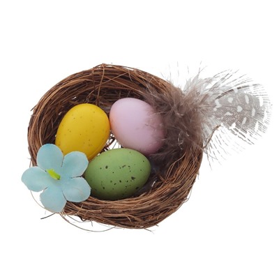 GAEM Изделие декоративное "Гнездо пасхальное" (блок 12 шт), L5,5 W5,5 H2,5 см, 4в.