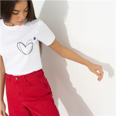 Футболка с принтом на спинке, Любовь с первого взгяда