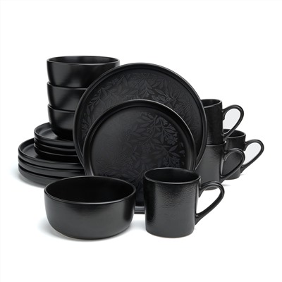 НАБОР ПОСУДЫ ОБЕДЕННЫЙ BRONCO "CHOICE BLACK" НА 4 ПЕР. 16 ПР.